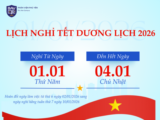 Thông báo về việc nghỉ tết Dương lịch 2026
