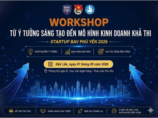 Khép lại chuỗi Workshop thuộc khuôn khổ cuộc thi Startup BAV Phú Yên 2026 Khơi nguồn tư duy khởi nghiệp – Hoàn thiện ý tưởng – Sẵn sàng bứt phá