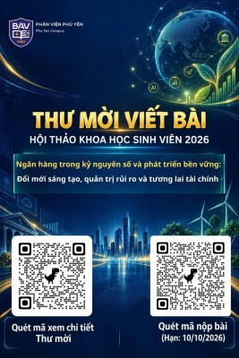 Thư mời viết bài | Hội thảo khoa học Sinh viên BAV Phú Yên 2026