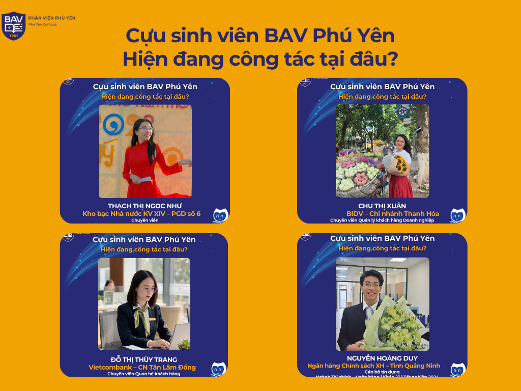 Cựu sinh viên BAV Phú Yên – hiện đang công tác tại đâu?