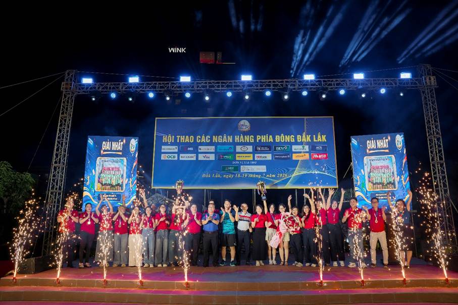 Bế mạc Hội thao các ngân hàng phía Đông Đắk Lắk năm 2026 – Khép lại hành trình thể thao, lan tỏa tinh thần đoàn kết