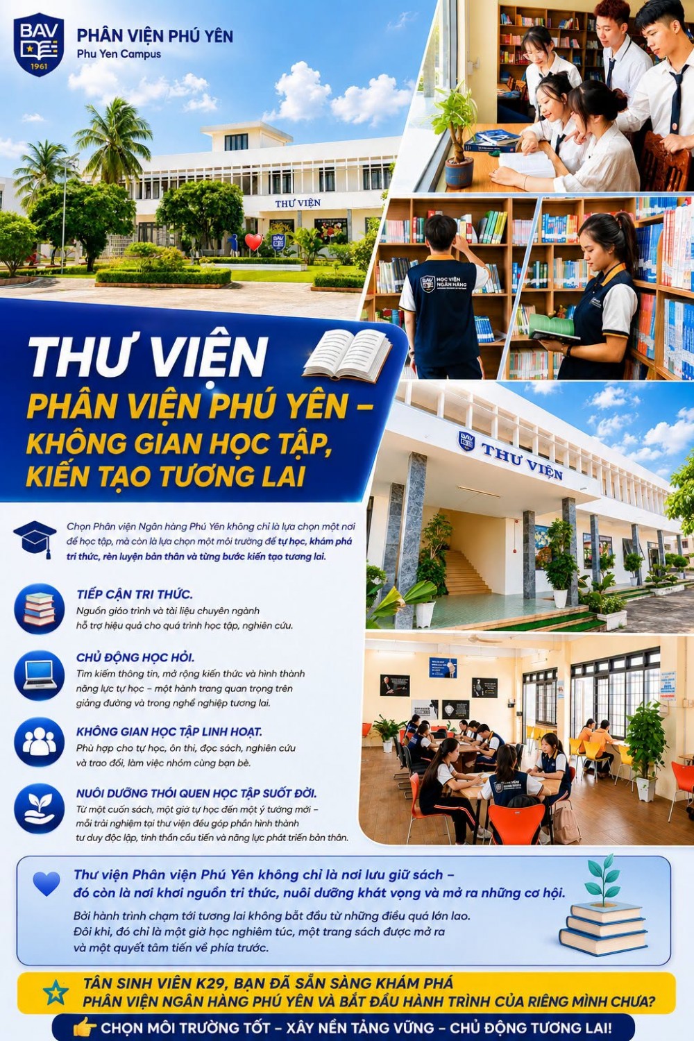 Thư viện BAV Phú Yên – Không gian học tập, kiến tạo tương lai