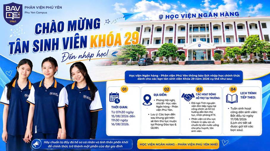Học viện Ngân hàng – Phân viện Phú Yên chào mừng Tân sinh viên khóa 29
